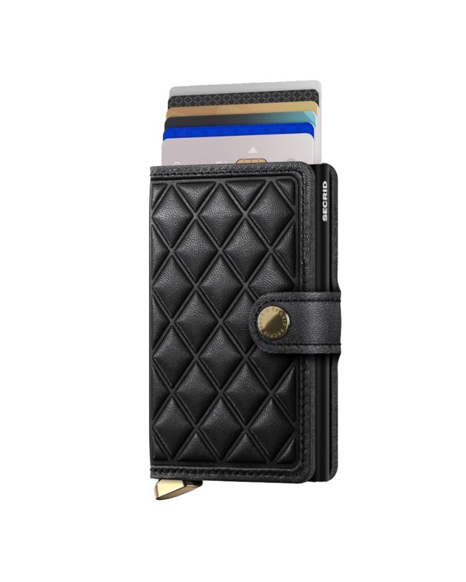 Secrid - Portafoglio uomo in pelle trapuntata Premium Miniwallet Emboss Diamond