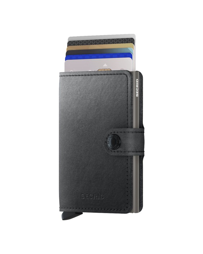 Secrid - Portafoglio piccolo in pelle ecologica e alluminio Miniwallet Mirum