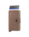 Secrid - Portafoglio in pelle sfumata ed alluminio Miniwallet Vintage