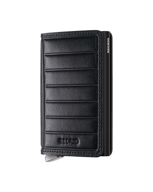 Secrid - Portafoglio in pelle e alluminio Premium Slimwallet Emboss Lines