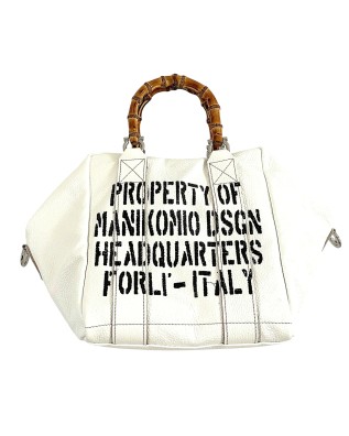 Manikomio Design – Lady24 Leather Clutch with Bamboo Handles