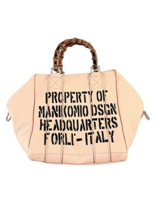  Manikomio Design – Borsa a mano in pelle con manici in bamboo 2