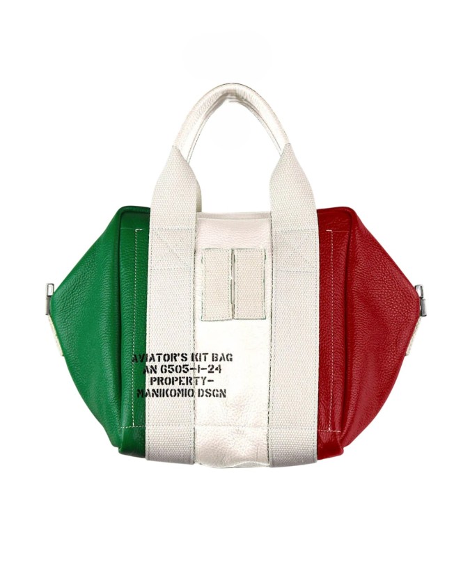 Manikomio Design – Borsa in pelle a mano con bandiera italiana Lady24