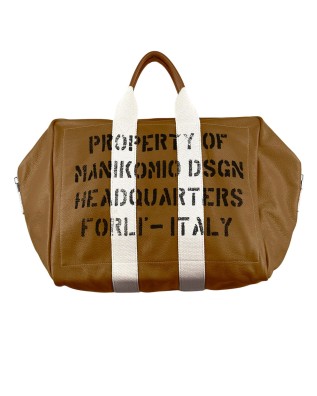 Manikomio Design - Large, double-handled leather handbag:...