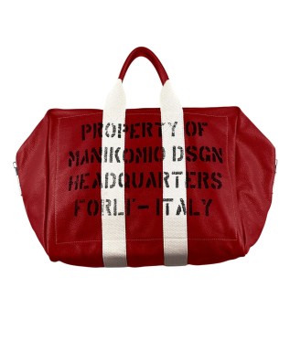 Manikomio Design - Large, double-handled leather handbag:...