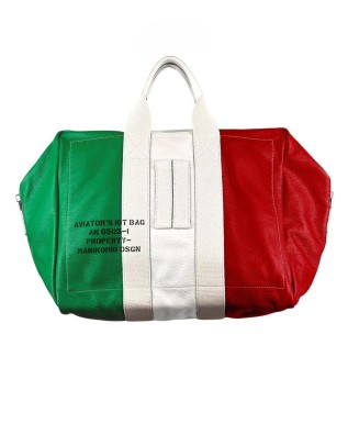 Manikomio Design - Borsa grande in pelle stampa Italian Flag Icon bag 2