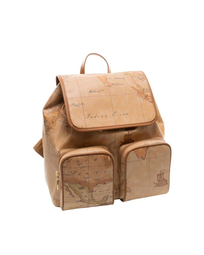 Alviero Martni Prima Classe - Zaino con patta e tasche esterne in tessuto Geo Soft