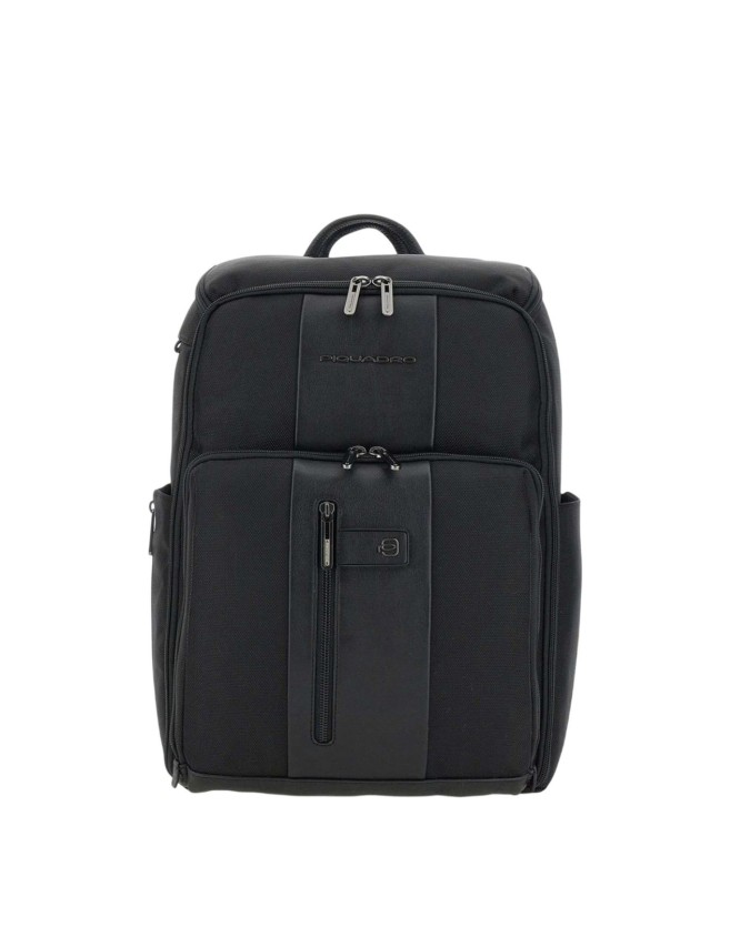  Piquadro - Zaino da viaggio porta pc 15,6" in pelle e tessuto