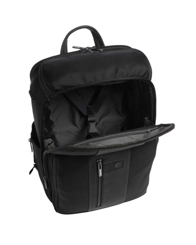  Piquadro - Zaino da viaggio porta pc 15,6" in pelle e tessuto