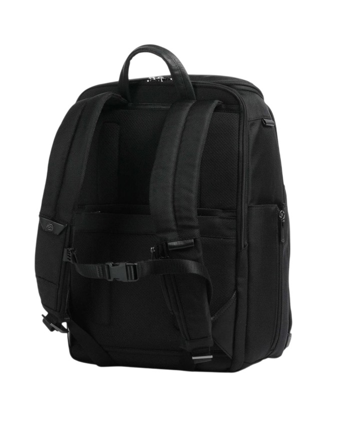  Piquadro - Zaino da viaggio porta pc 15,6" in pelle e tessuto