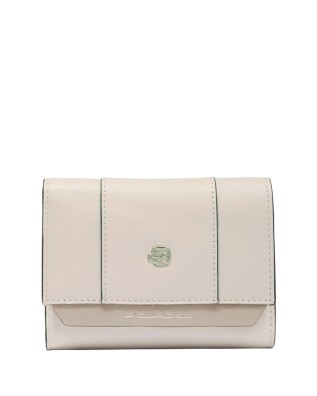 Piquadro - Große Damen-Lederbrieftasche Circle - Weiß