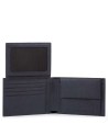 Piquadro - Portafoglio uomo con porta monete in pelle Black Square