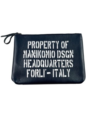 Manikomio Design - Clutch Tg M aus echtem Leder - Blau