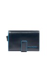  Piquadro - Porta carte di credito compatto in pelle Blue Square