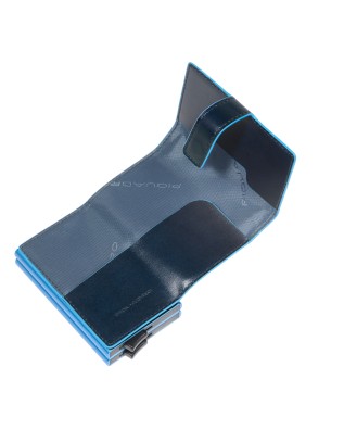  Piquadro - Porta carte di credito compatto in pelle Blue Square 2