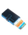  Piquadro - Porta carte di credito compatto in pelle Blue Square