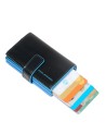  Piquadro - Porta carte di credito compatto in pelle Blue Square