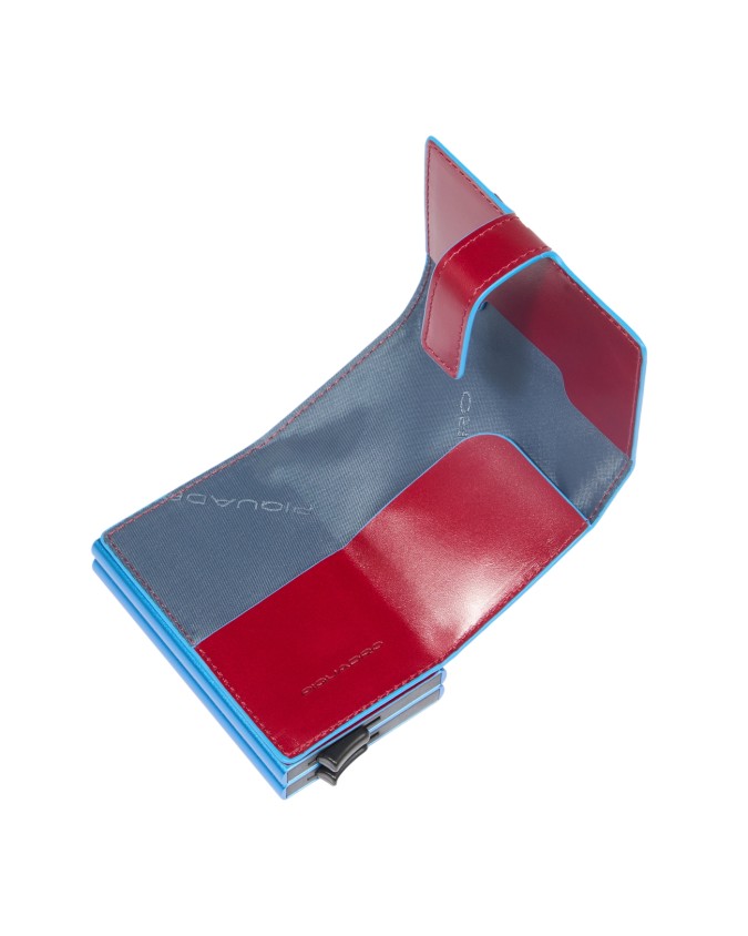  Piquadro - Porta carte di credito compatto in pelle Blue Square