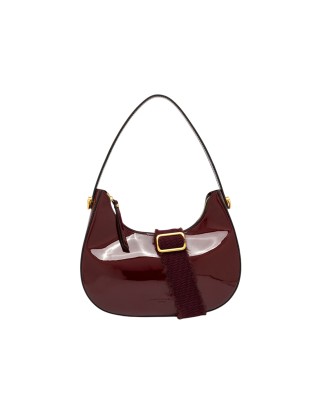  Gianni Chiarini - Borsa a spalla mezzaluna in pelle lucida con