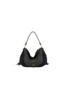 Gabs - Multi-Color Leather Shoulder Bag, Size M, Split Leather with Gold Fringe