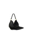 Gabs - Multi-Color Leather Shoulder Bag, Size M, Split Leather with Gold Fringe