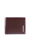 Piquadro - Men's leather wallet with a transparent pocket and a flap