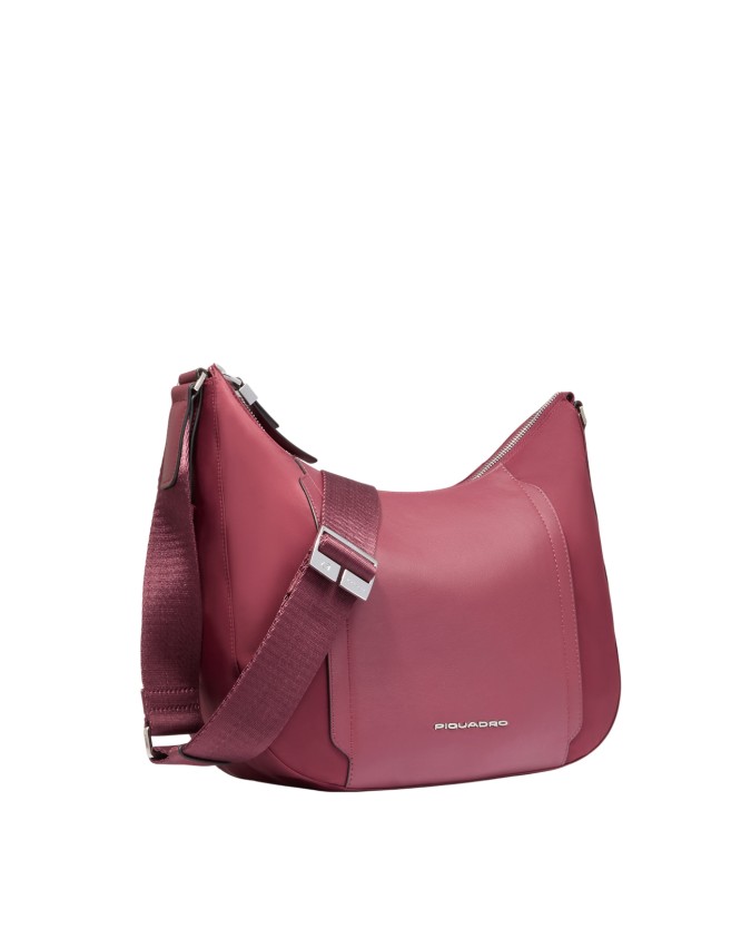 Piquadro - Damen-Umhängetasche aus Leder und recyceltem Stoff