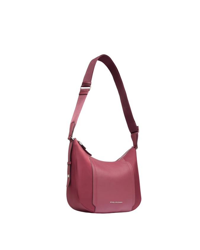 Piquadro - Damen-Umhängetasche aus Leder und recyceltem Stoff