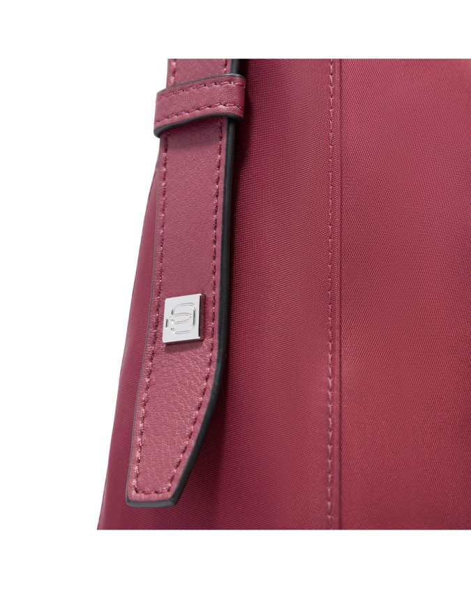 Piquadro - Damen-Umhängetasche aus Leder und recyceltem Stoff