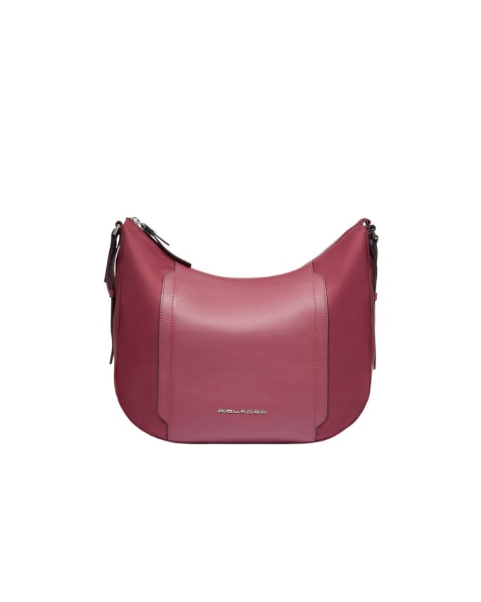 Piquadro - Damen-Umhängetasche aus Leder und recyceltem Stoff