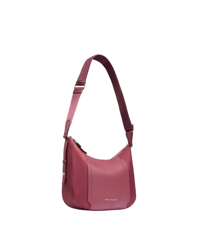  Piquadro - Borsa a tracolla donna in pelle e tessuto riciclato