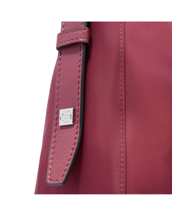  Piquadro - Borsa a tracolla donna in pelle e tessuto riciclato