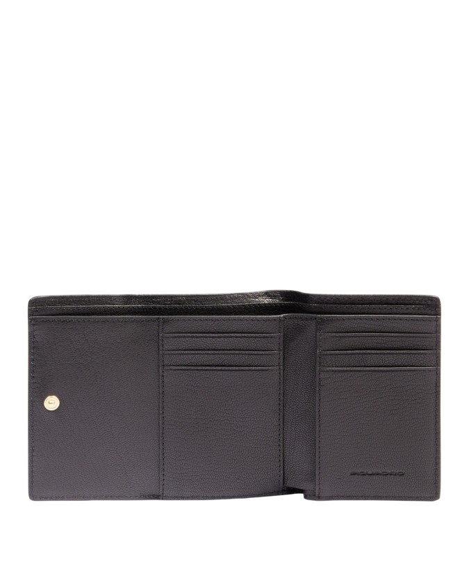  Piquadro - Portafoglio donna piccolo in pelle con patta RFID