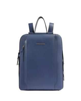 Piquadro - Circle 14" Leather Laptop Backpack - Blue 4