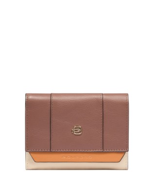 Piquadro - Große Damen-Lederbrieftasche Circle - Braun/Beige