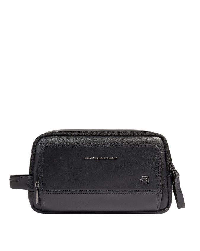  Piquadro - Beauty case in pelle con doppia zip