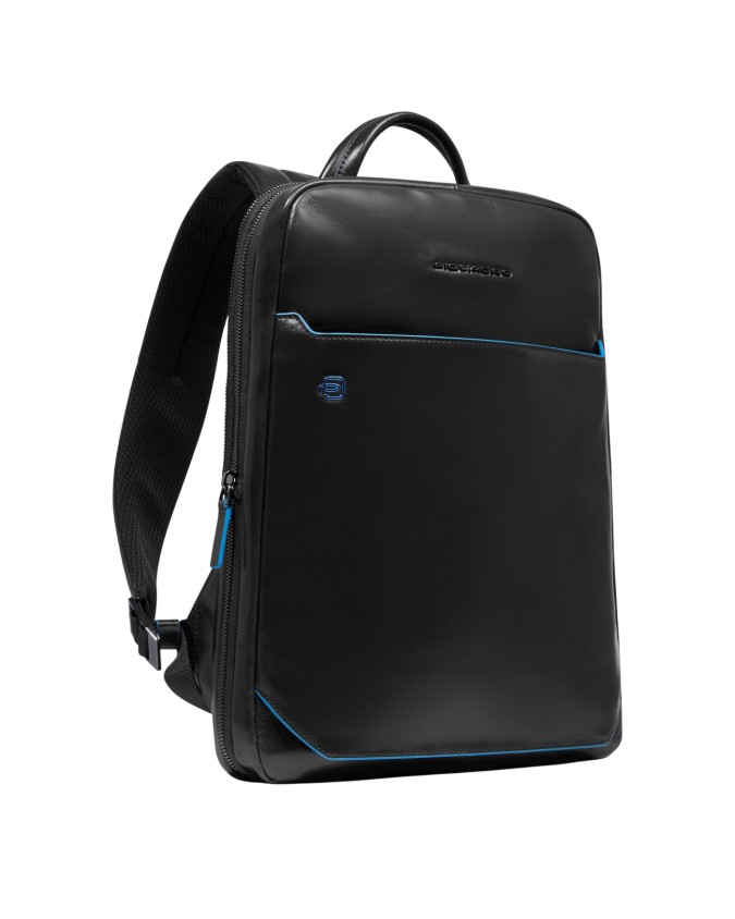  Piquadro - Zaino uomo in pelle porta pc 14'' 1 comparto Blue
