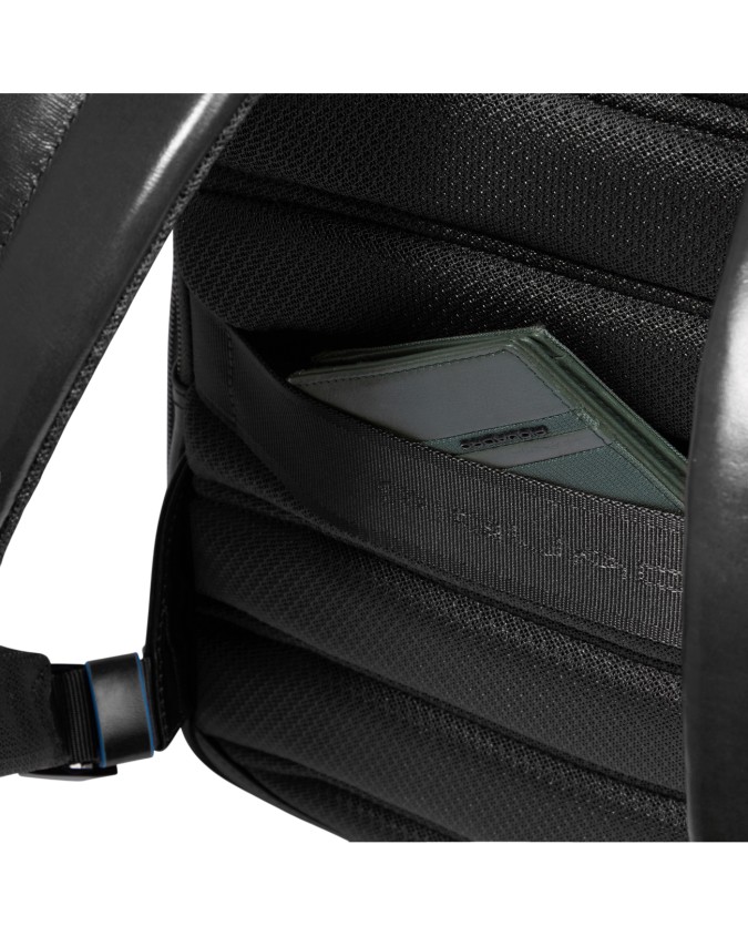  Piquadro - Zaino uomo in pelle porta pc 14'' 1 comparto Blue