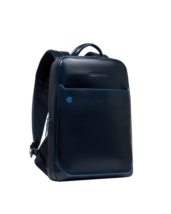  Piquadro - Zaino uomo in pelle porta pc 14'' 1 comparto Blue