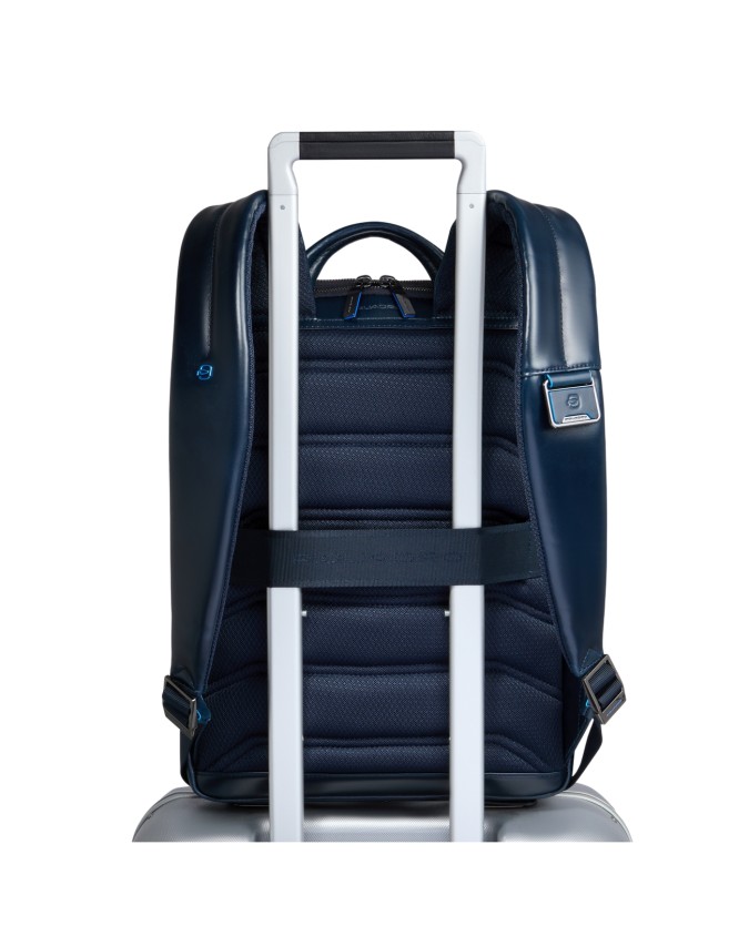  Piquadro - Zaino uomo in pelle porta pc 14'' 1 comparto Blue