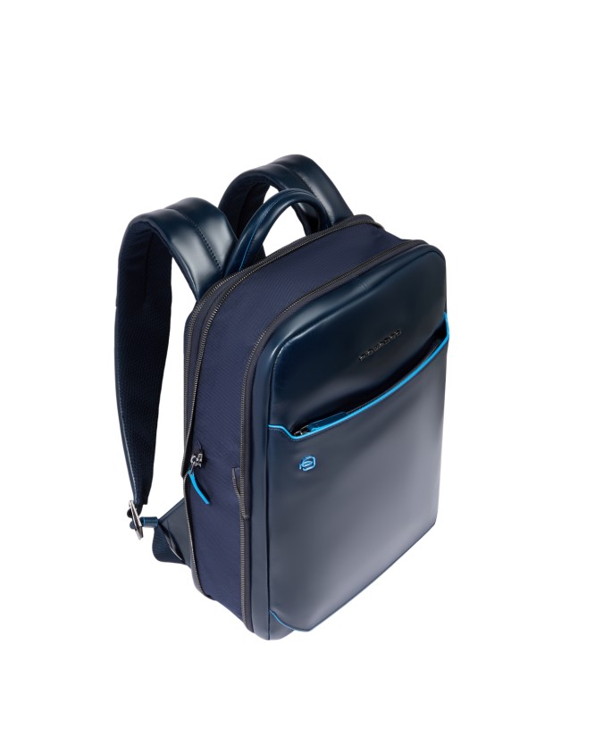  Piquadro - Zaino uomo in pelle porta pc 14'' 1 comparto Blue