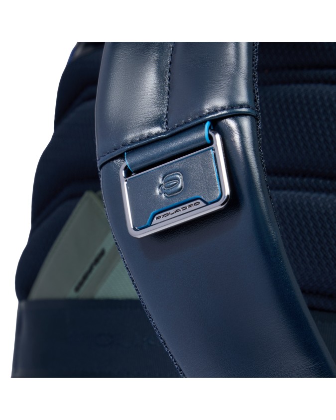  Piquadro - Zaino uomo in pelle porta pc 14'' 1 comparto Blue
