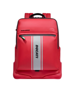 Piquadro - Rubberized fabric backpack with a 15.6-inch...