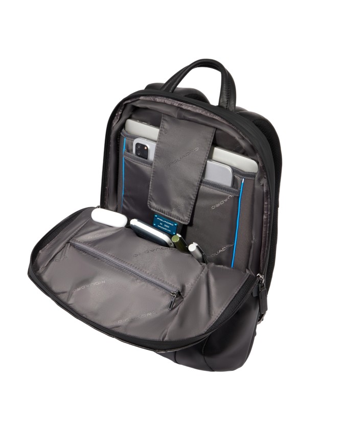  Piquadro - Zaino uomo in pelle porta pc 15.6'' con espansione