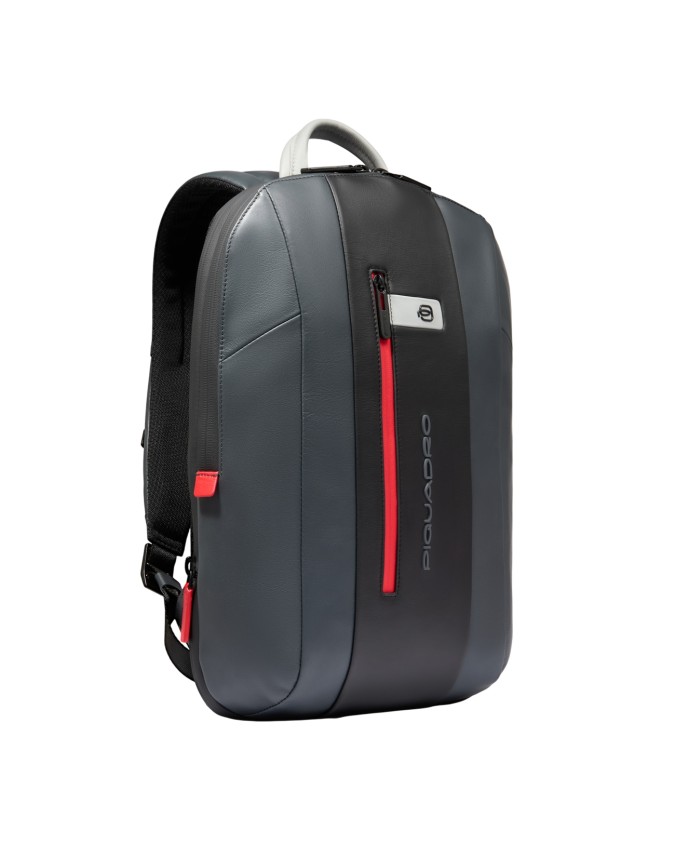  Piquadro - Zaino uomo in pelle porta pc 15.6'' con espansione