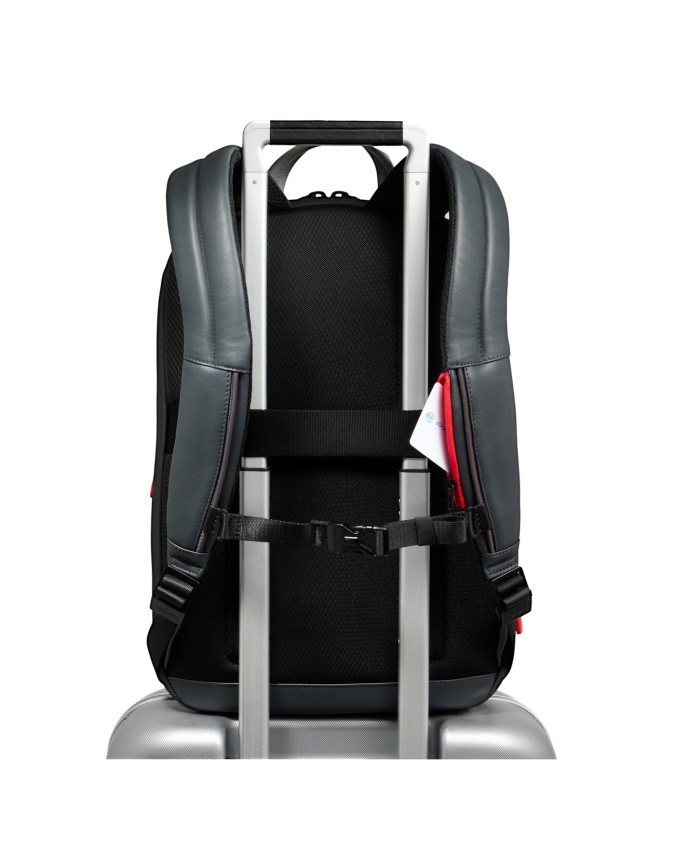 Piquadro - Zaino uomo in pelle porta pc 15.6'' con espansione