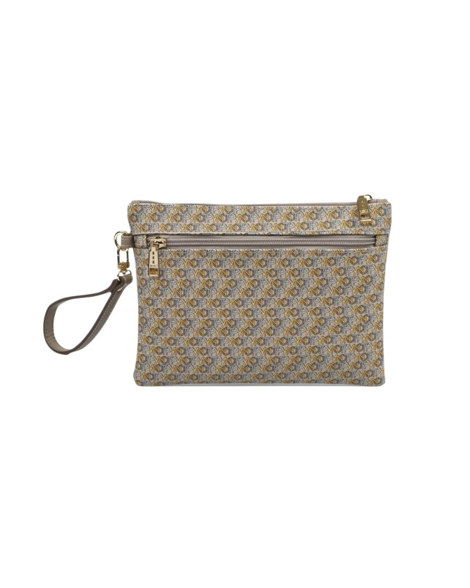  Ynot - Clutch donna con motivo logo all over e laccetto