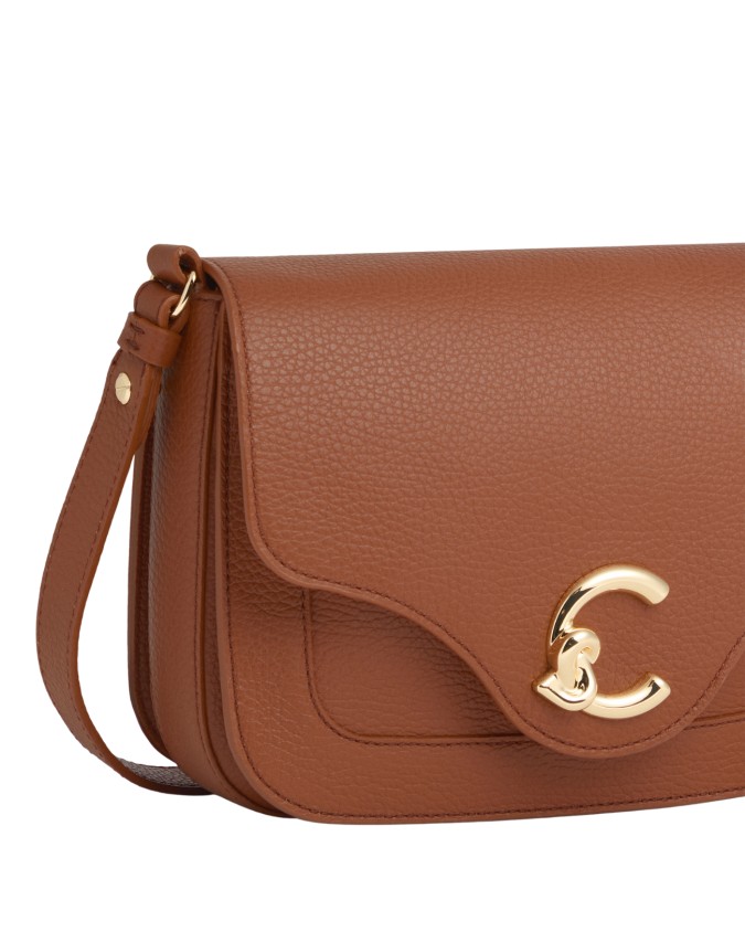  Coccinelle – Borsa a tracolla in pelle con patta C-ME