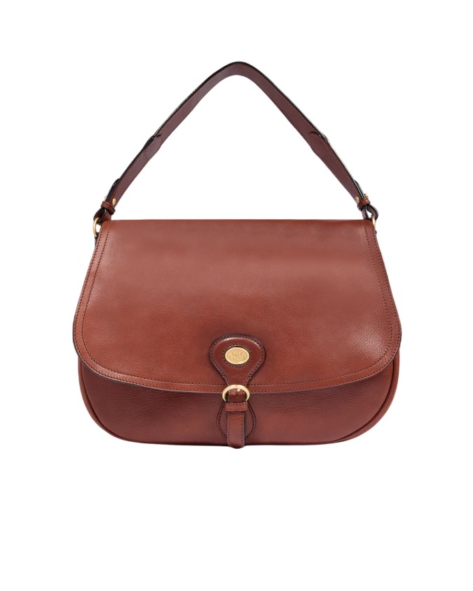  The Bridge - Borsa a spalla in pelle grande con patta frontale