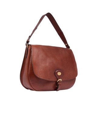  The Bridge - Borsa a spalla in pelle grande con patta frontale 2